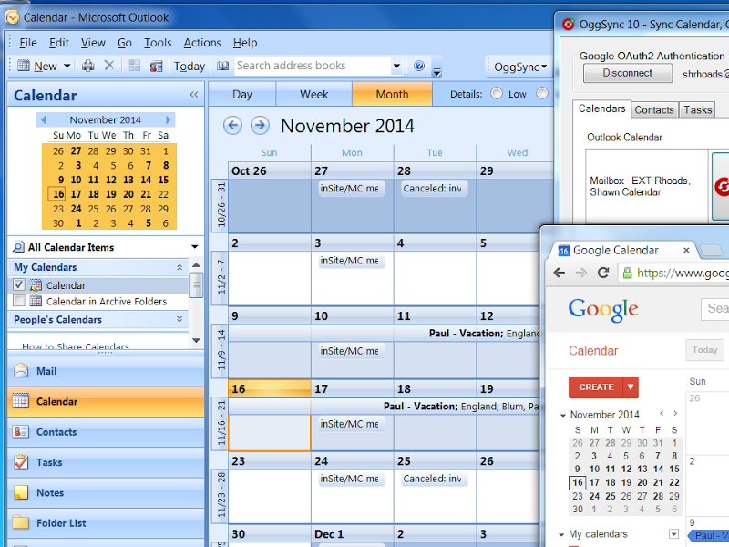 Natively Sync OUtlook with Google Apps Calendars Contacts and Tasks reliable Screen Shot